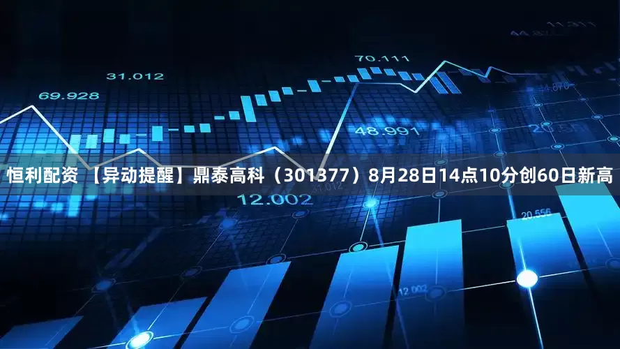 恒利配资 【异动提醒】鼎泰高科（301377）8月28日14点10分创60日新高